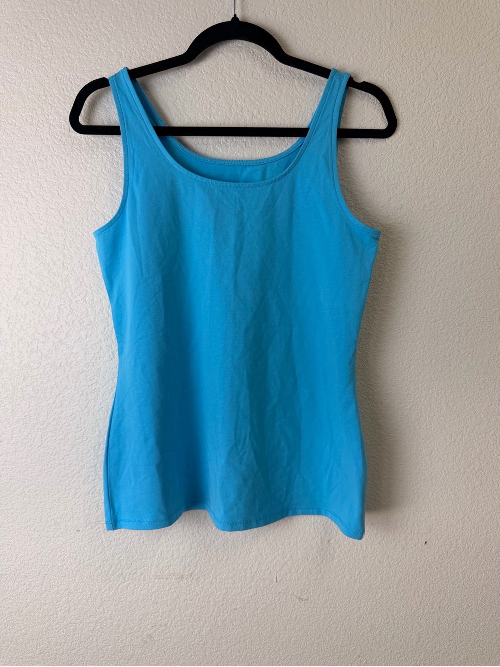J. Jill Perfect Tank Bright Turquoise‎ Scoop Neck Tank Sz Medium 95% Cotton
